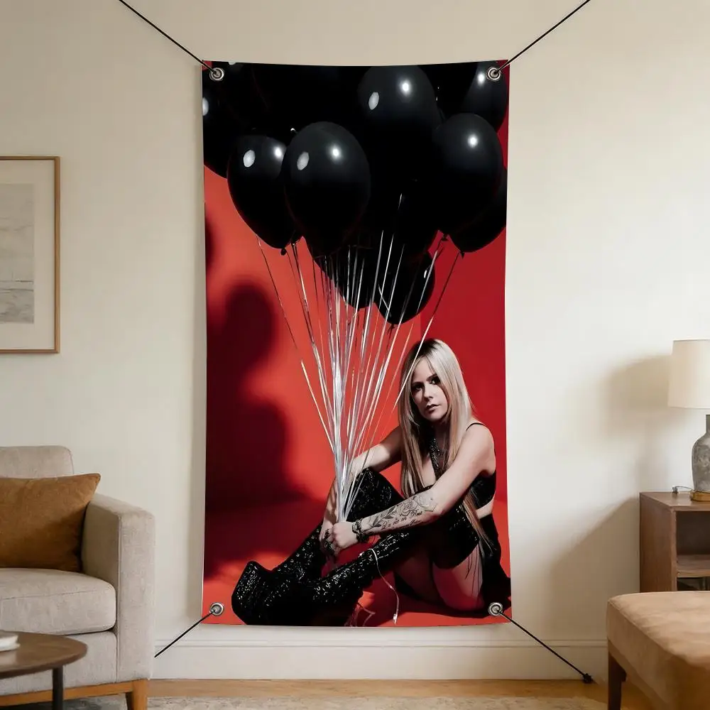 music A-Avril R-Ramona L-Lavigne Flags Cozy Home Flag 4 Grommets Anti-Wrinkle Waterproo  Indoor