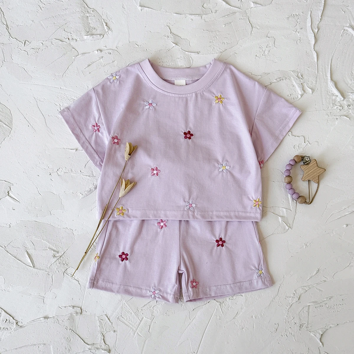 Ins New Baby Girls Clothing Casual 2PCS Summer Newborn Sets Cotton Small Flower Print Short Sleeved T-shirt+Shorts 0-3Y Infant