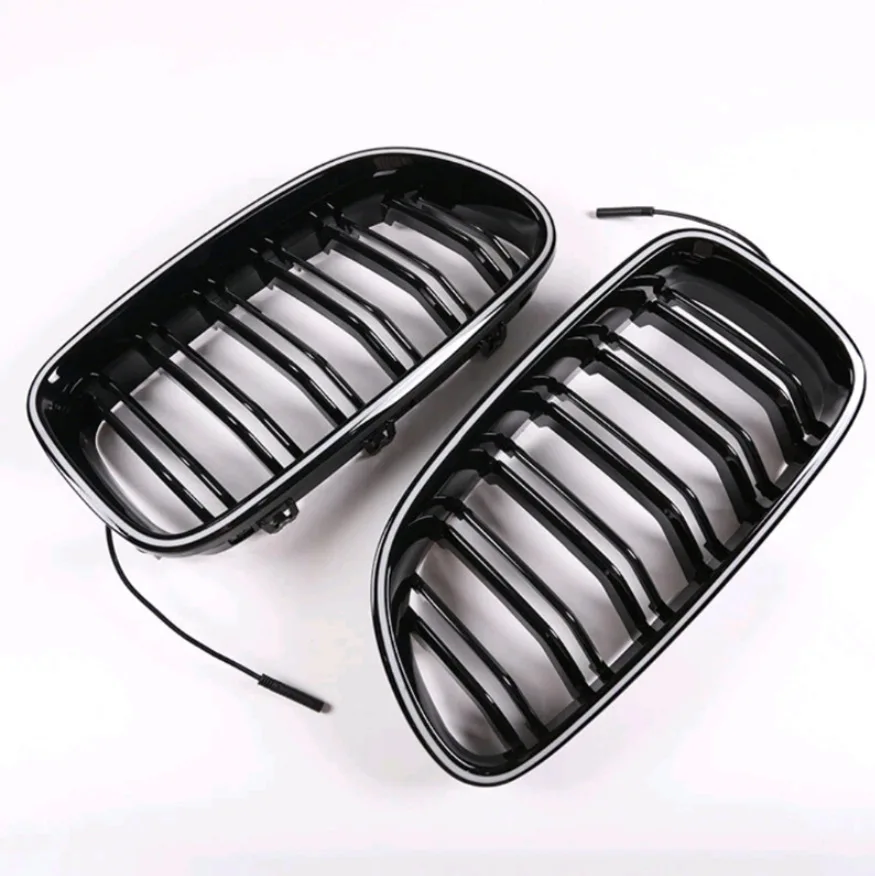 For BMW 5 Series F10 F11 F18 Pre-LCI 2011 2012 2013 Gloss Black Double Slat Split Kidney Grille Non-Illuminated Sport Grill Part