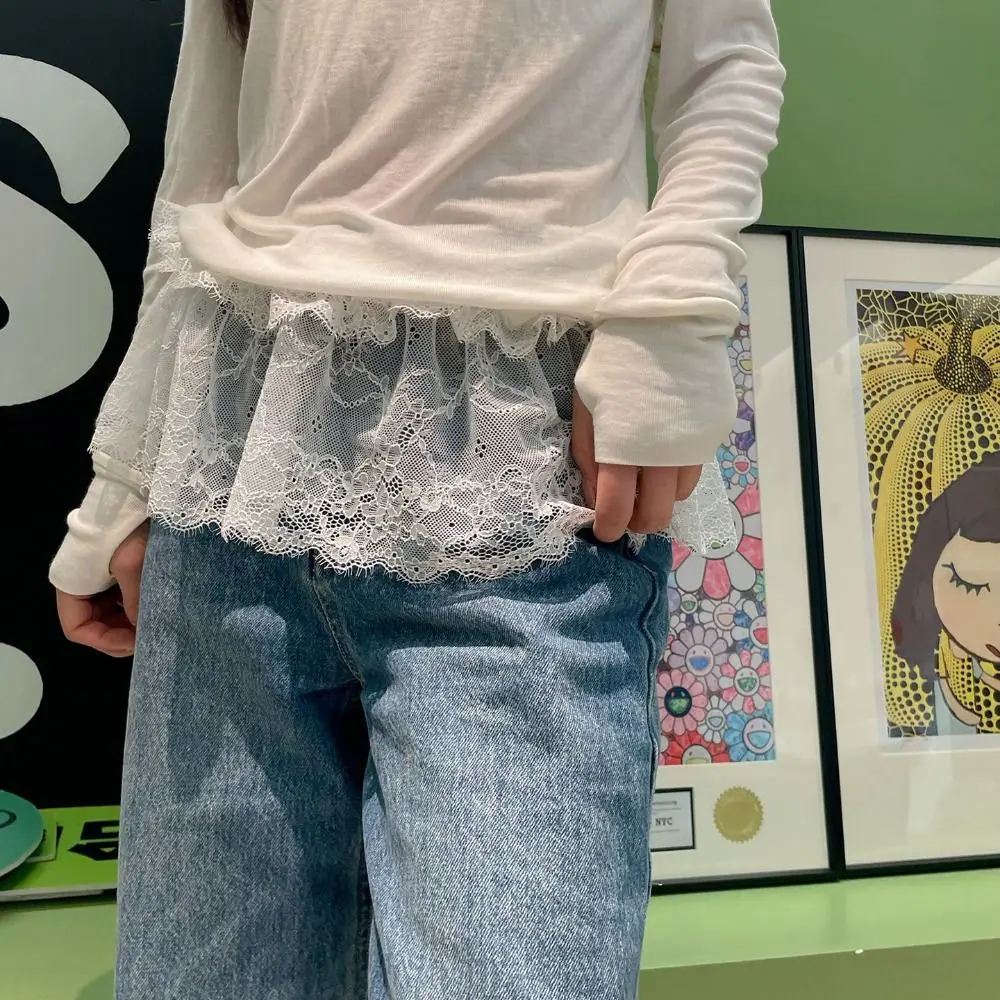 Cortina de peido com acabamento em renda da moda, mini saia muito versátil, acessórios de moda avançados, cortina de quadril, verão