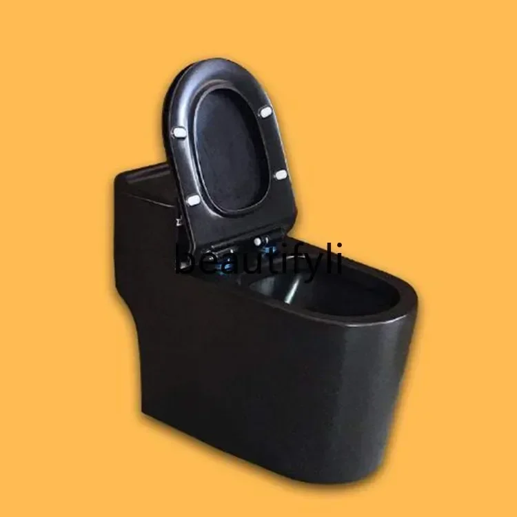 matte black personalized toilet, adult household toilet, ceramic siphon deodorant creative toilet