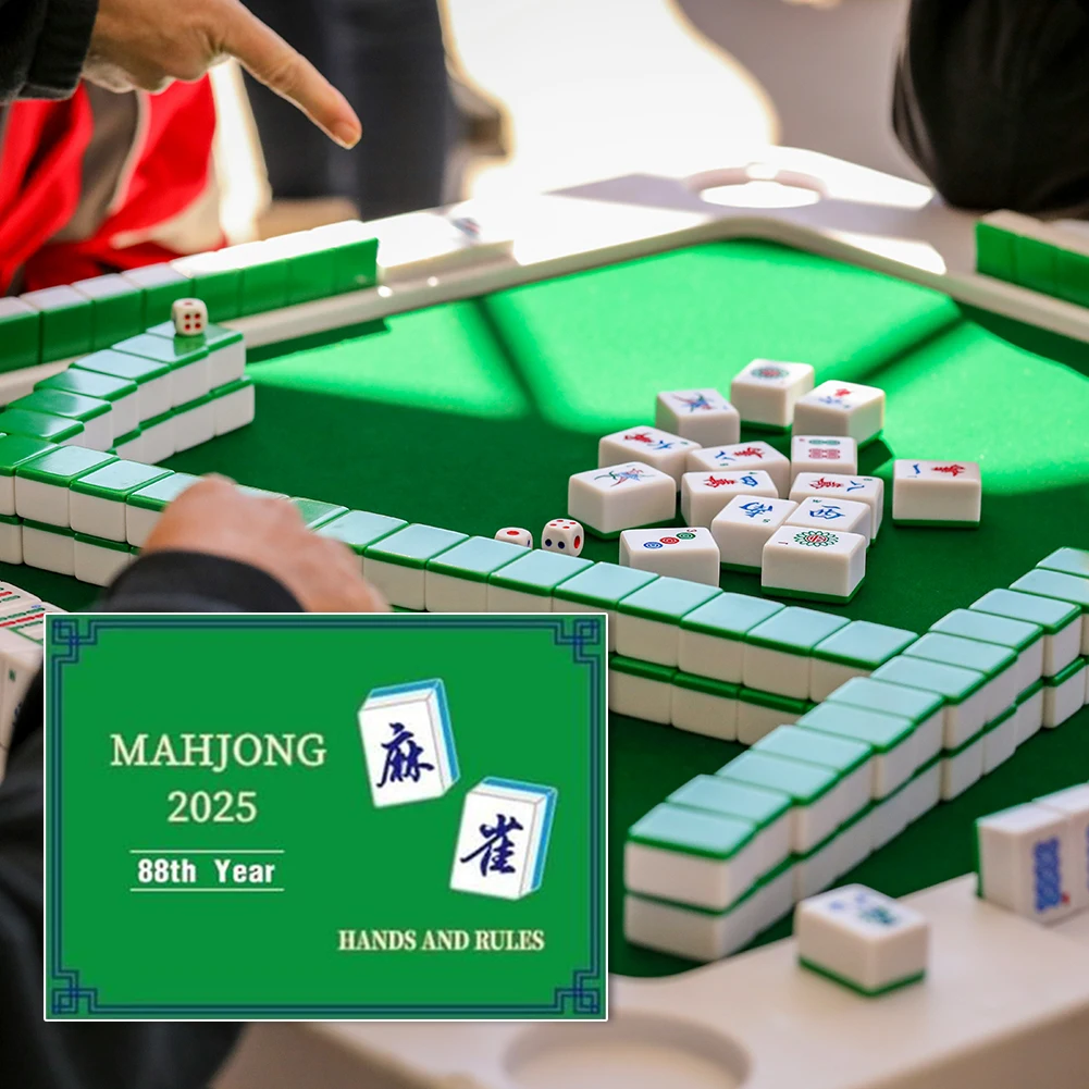 2025 Tarjetas de Mahjong Manos y Reglas Tarjetas de Mahjong Suministros de juego de Mahjong divertidos para principiantes