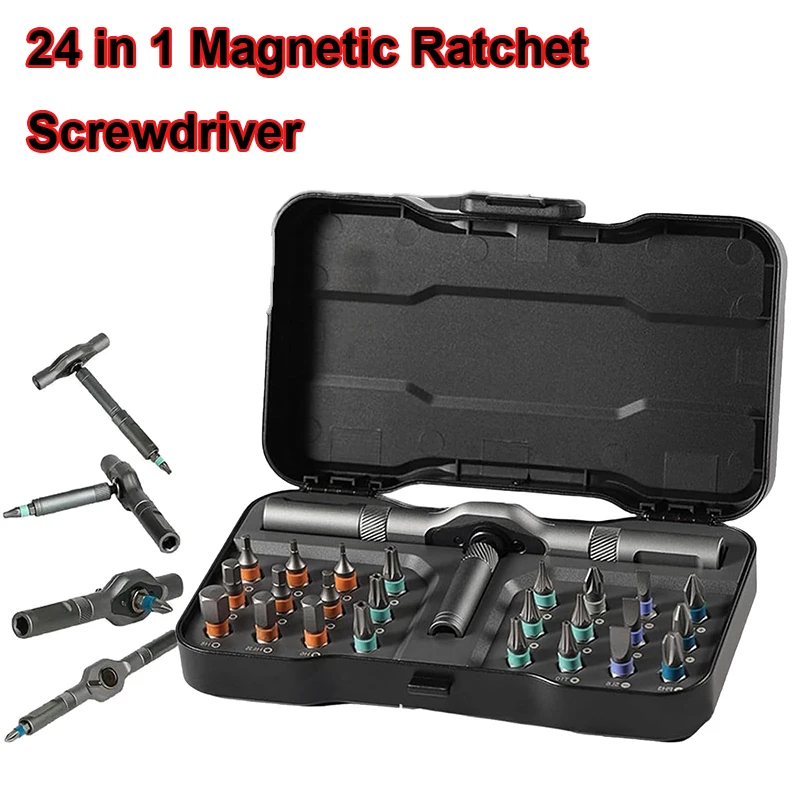24 in 1 Magnetic Screwdriver Set DIY Ratchet Screwdriver Set Removable Precision Screwdriver Kit Magnetic DIY Precision Tool Kit