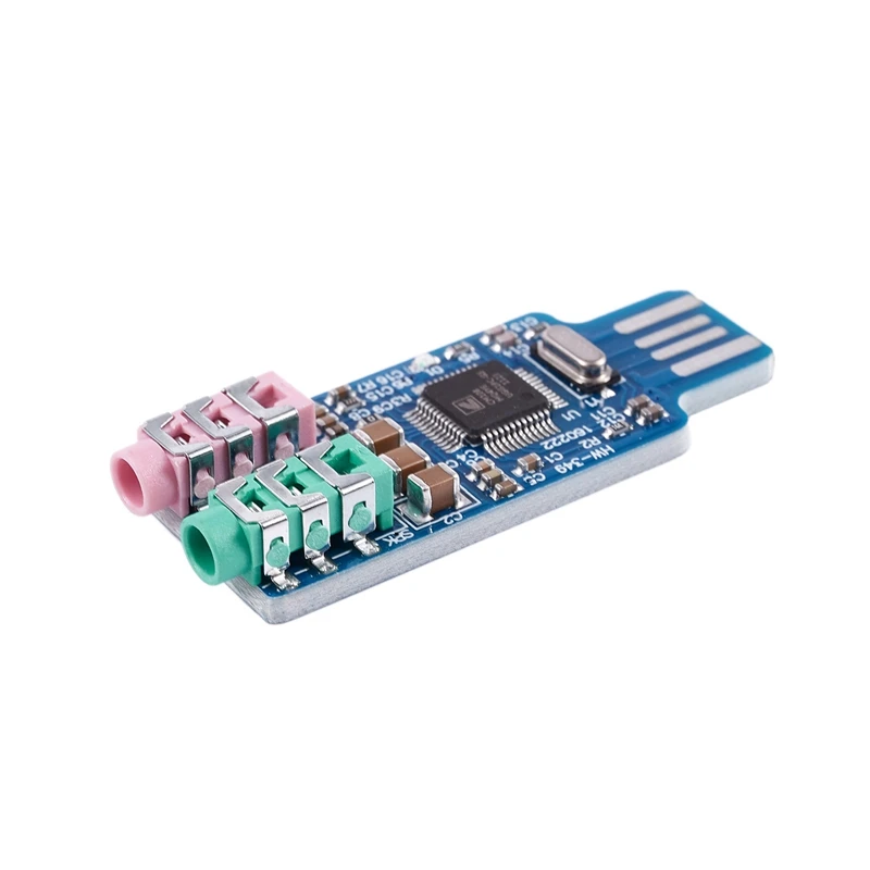2X Free Driver USB Sound Card CM108 USB Sound Card Chip Blue