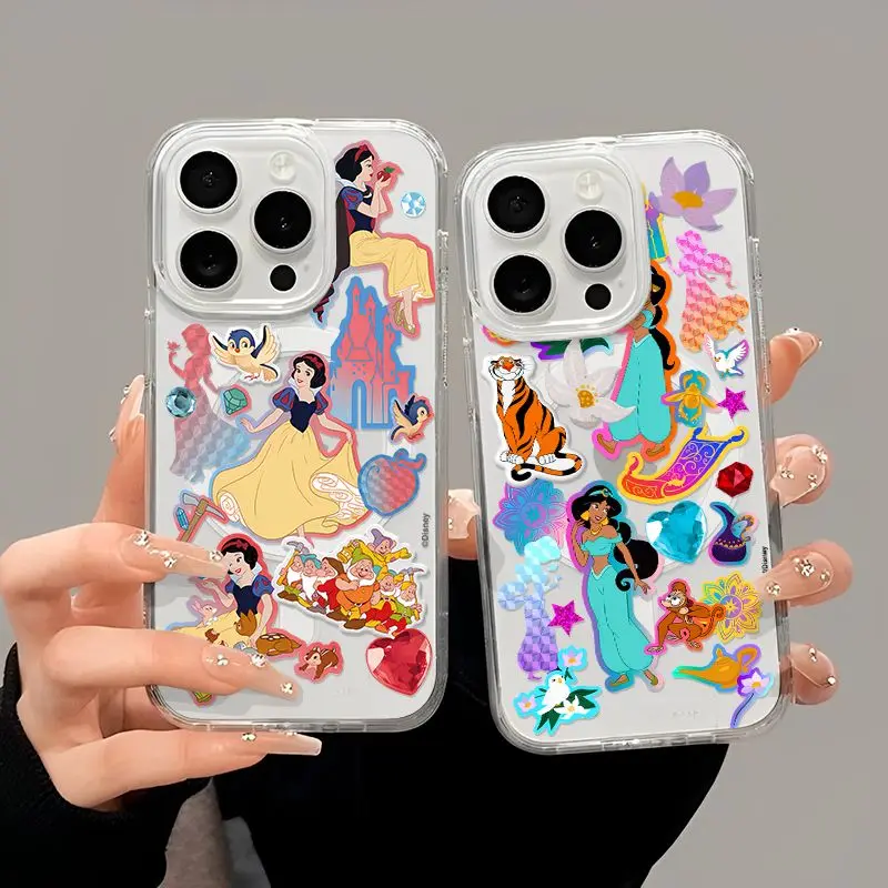 เคสโทรศัพท์แม่เหล็กสวยงามลายสโนว์ไวท์และจัสมิน สำหรับ iPhone 17 16 15 14 13 12 11 8 7 Air Plus Pro Max X XR XSMax  วัสดุ TPU