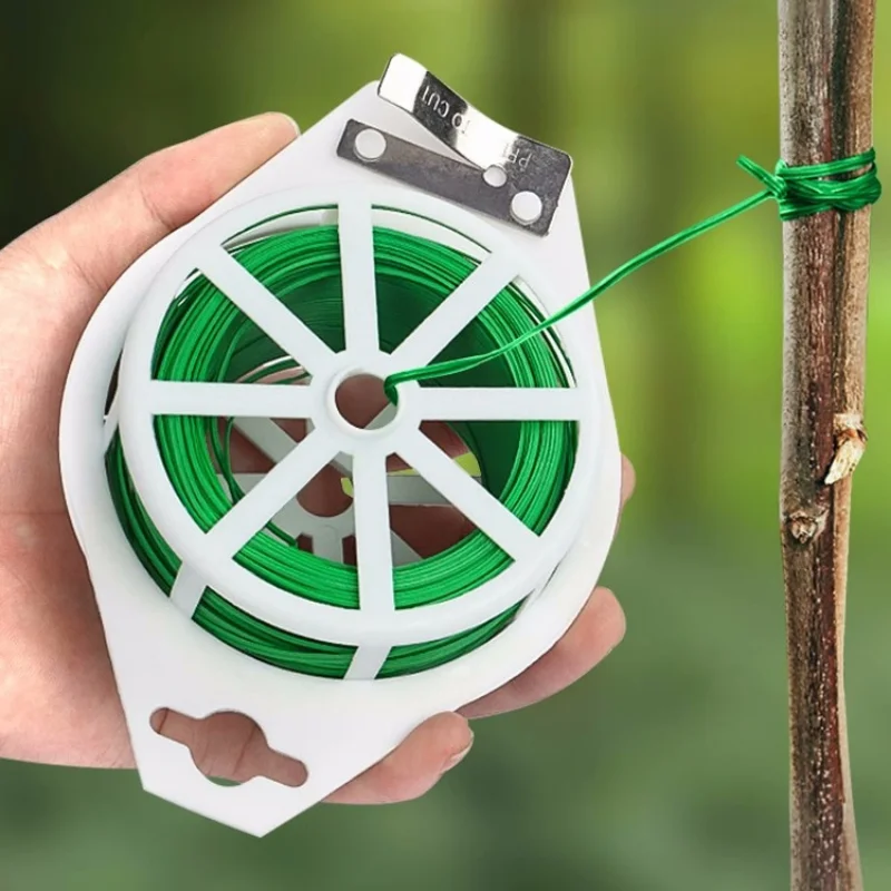 

1 Roll 100M Multifunctional Plastic Steel Twist Tie Sturdy Reusable Garden Flower Plant Support Strap Tie