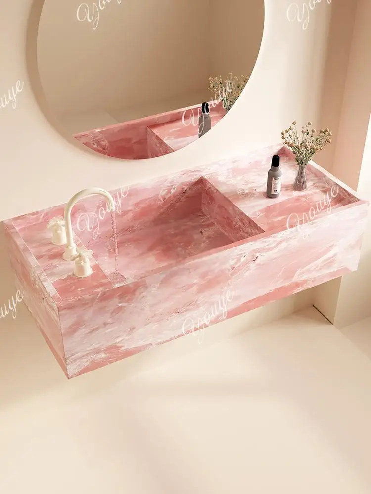 

Limited Edition Green Jade Undermount Sink: Vintage Luxury Stone Slab Console Basin w/ Emerald Veins - Luxury for Master Bath