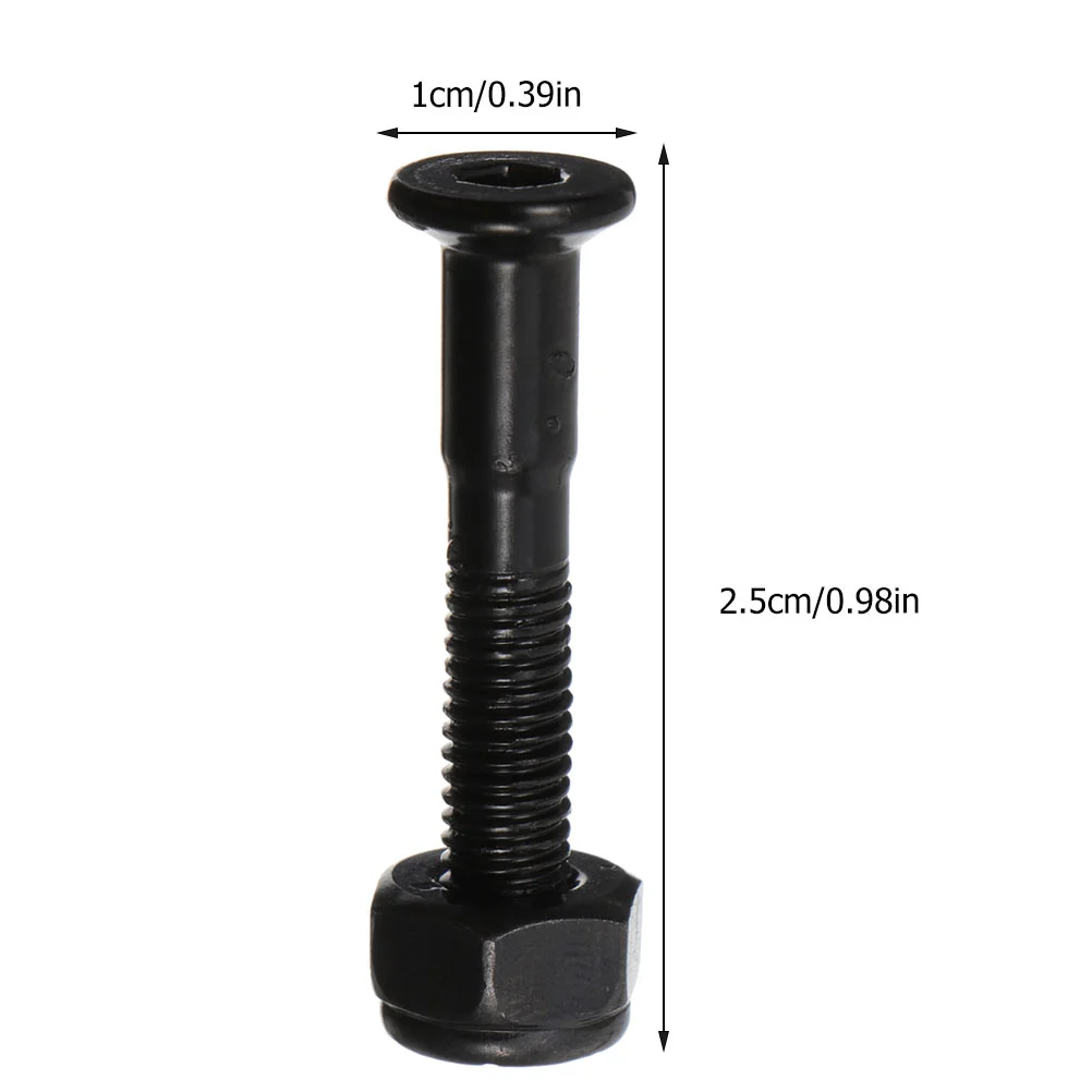 40 Sets Skateboard Bridge Studs Mounting Bolts Skateboards Hardware Screws Black Scooter Accessories Component
