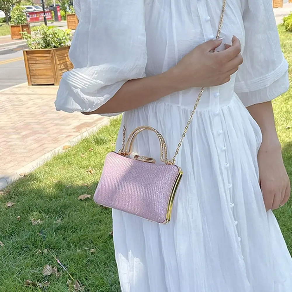 

Повседневная блестящая вечерняя сумка для банкетов, сумка на запястье, сумка-бокс со стразами, сумка через плечо, вместительная женская сумка-клатч