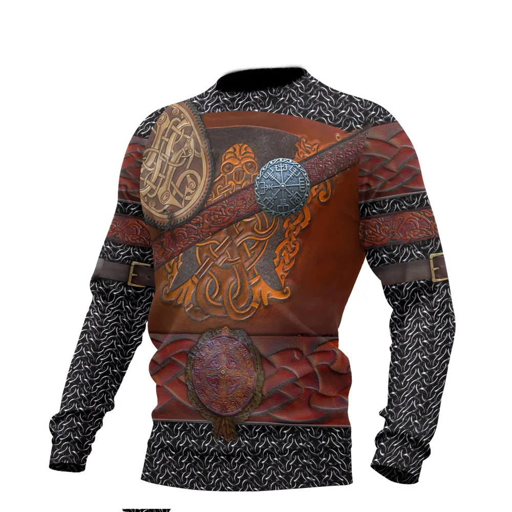 CLOOCL Viking Mens Sweatshirt Retro Viking Armor Tattoo Pattern 3D Printed Hoodies Pullover Zip Coat Jacket Tracksuit Men Tops