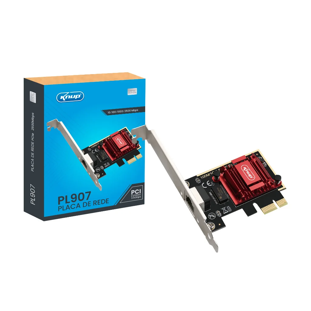 Placa de Rede para PC PCI Express RJ45 10/100/1000/2500 Mbps KNUP - KP-PL907