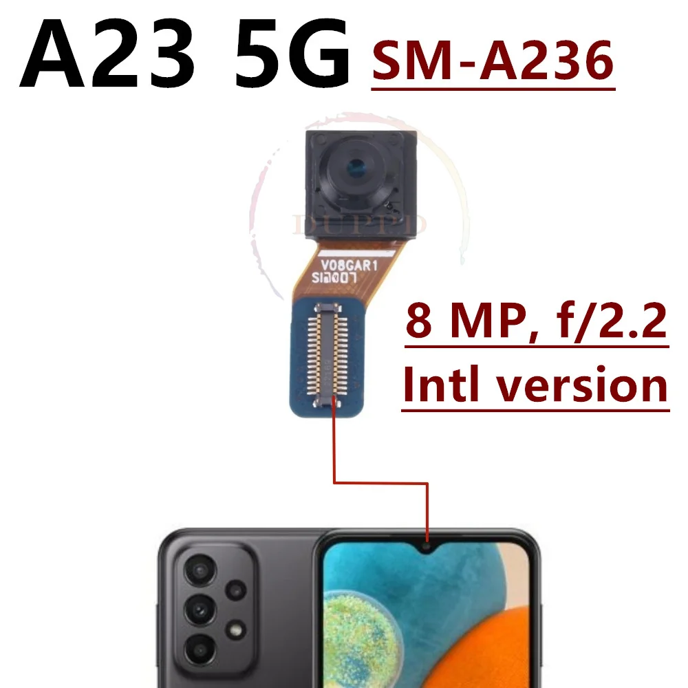 Przednia Tylna Kamera Do Samsung Galaxy A23 4G/5G A235F A236B A236U Moduł Głównej Kamery Tylnego Obrazu Z Taśmą Flex
