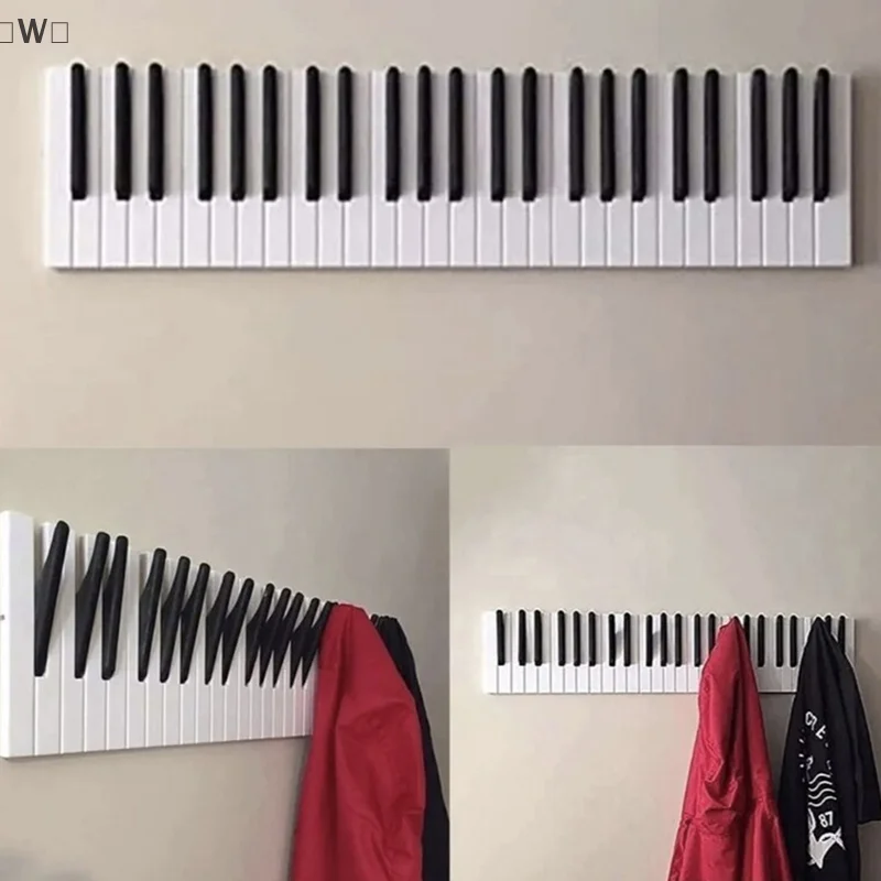

Piano Key Wall Mounted Coat Rack Hook 39cm Decorative For Home Office Bedroom Wall Art Home Gift Hanger