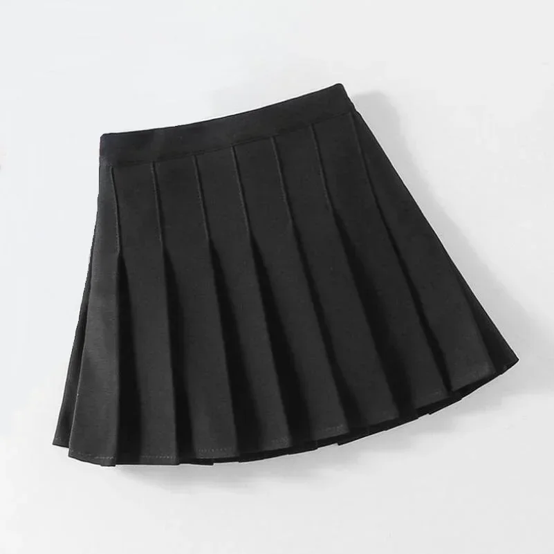 School Uniform Girls Skirts Performance Pleated Skirt Solid Children Clothes Baby Toddler Teenager Kids Bottoms 6 8 10 12 Years