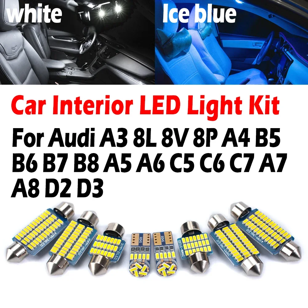 

Canbus For Audi A3 8L 8V 8P A4 B5 B6 B7 B8 A5 A6 C5 C6 C7 A7 A8 D2 D3 Accessories Car LED Interior Reading Trunk Light Kit