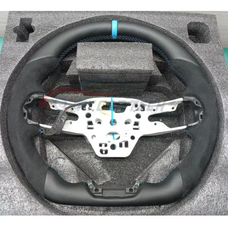 Leather and Suede Carbon Forged Carbon Steering Wheel for Mustang 2024 2025