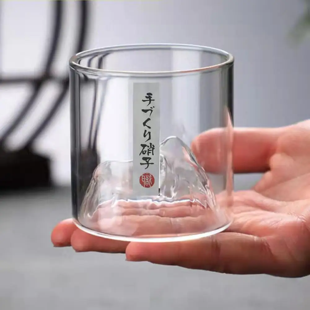 200/300ml Mountain Water Glass Japanese Whiskey Glasses Fuji-Mount Drinking Glass Ice Cube Cooling Cocktails Drinking Glass Mug