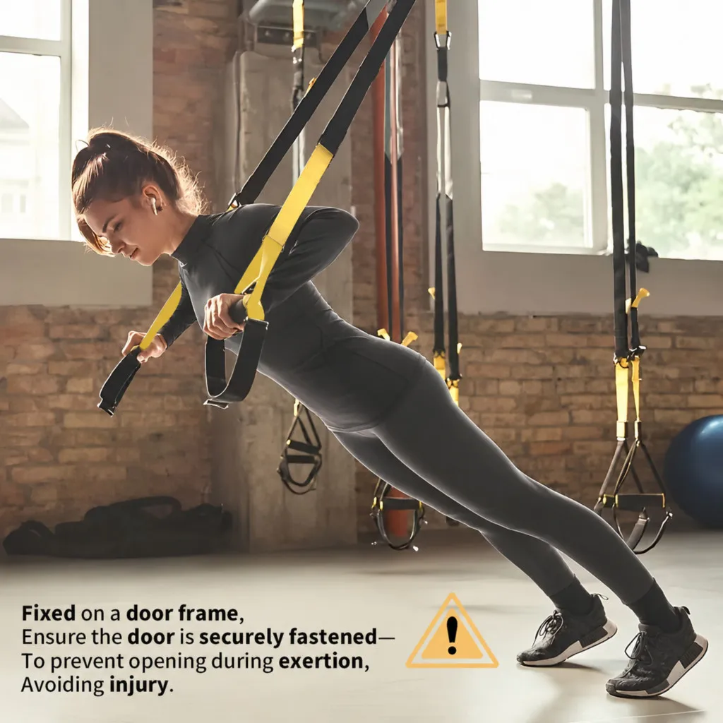 Hängender Trainingsgürtel mit Bungee-Aufbewahrungstasche für Klimmzüge, Pilates, Krafttraining und Widerstandsbedarf für Heimtraining – Detail 1