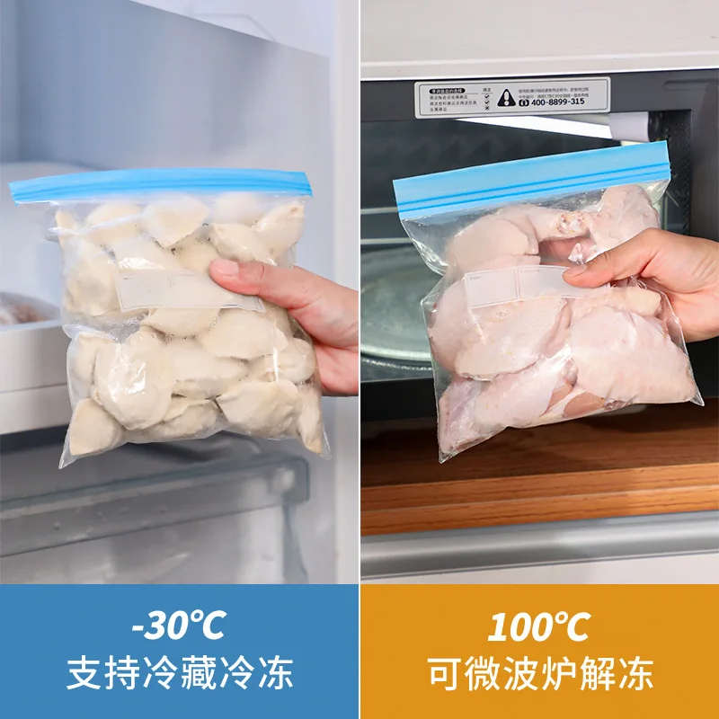 Reusable Zip Lock Bag Food Grade Transparent Storage Bag With Zipper Sealing Plastic Container Travel Freezer Camping Kitchen