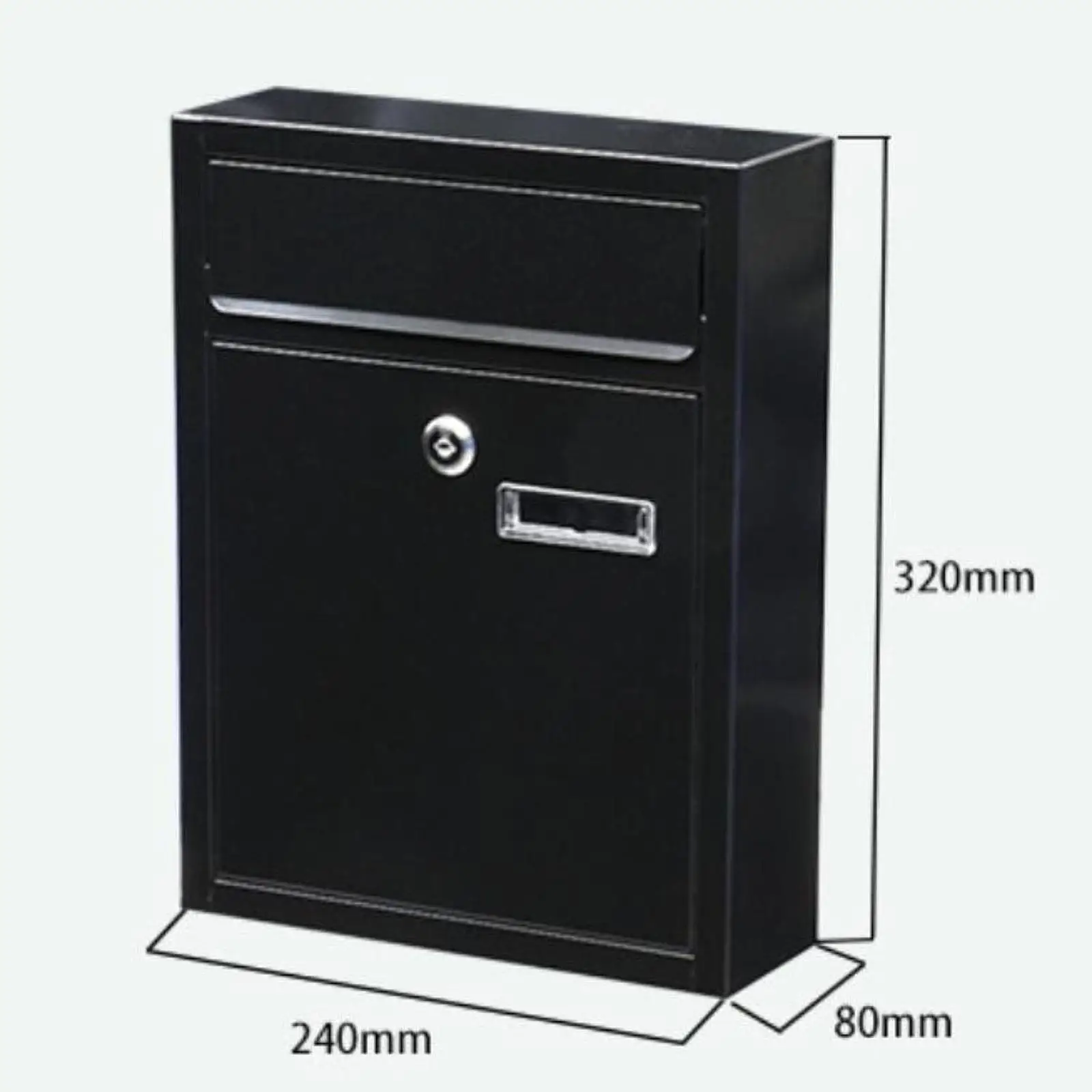 Outdoor Iron Mailbox with Lock Wall Mounted Letter Catcher for Home Porch Gate Magazine Parcel