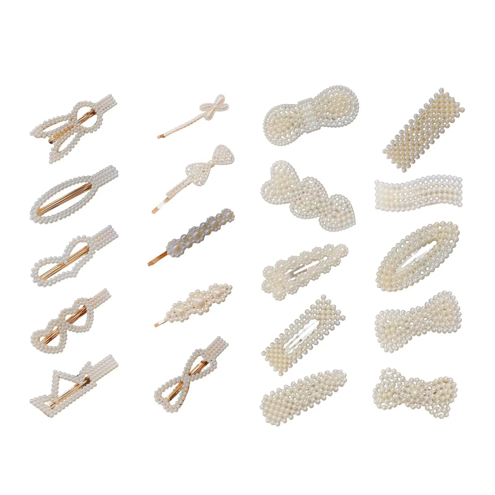 10x Pearl Hair Clips Pins Barrette Hair for Geometric DIY Hair Bow Accessory