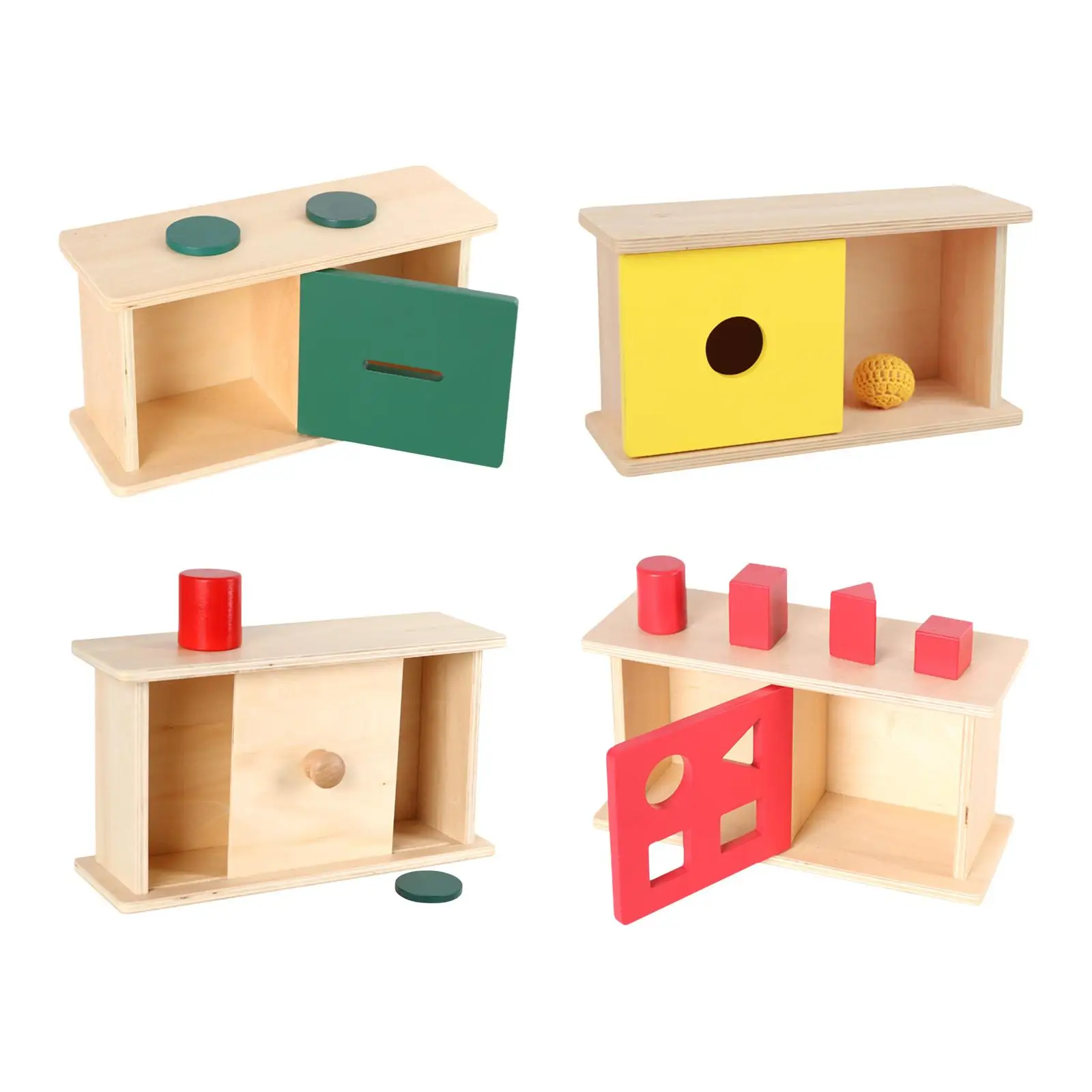 

Shape Matching Box Montessori Imbucare Box Early Learning Coordination Object Permanent Box Wooden Matching Box for Children