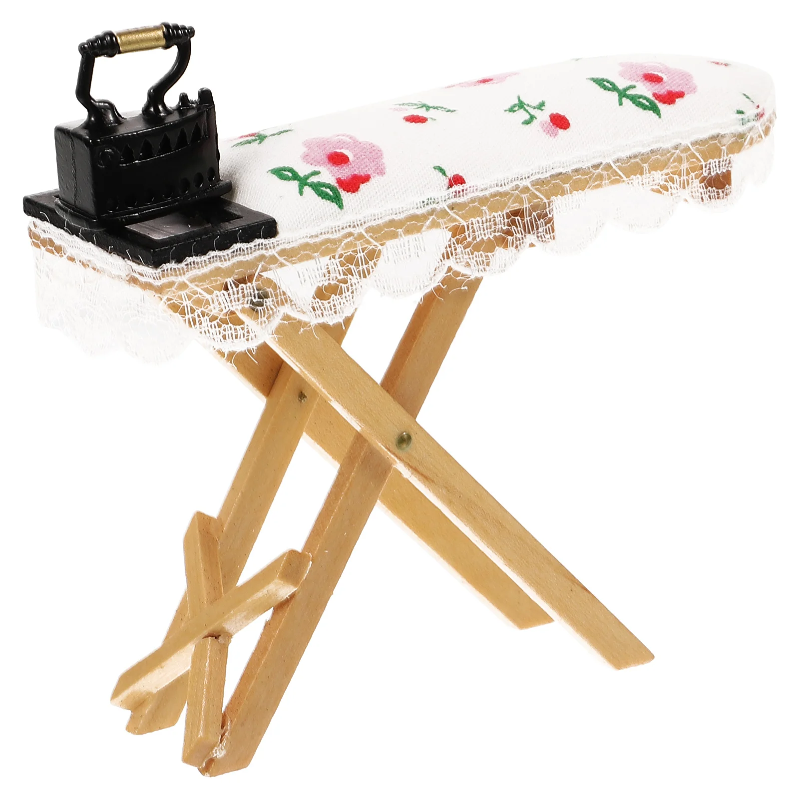 

Dolls Furniture Model Miniature Ironing Table Miniature Iron Ornament Micro Landscape Prop