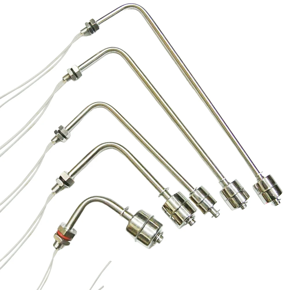 1pc Float Switch 75-250mm Side Level Liquid Level Sensor High Temperature Stainless Steel Float Switch Pool Flow Sensor AC 220V