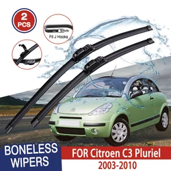 Стеклоочистители для Citroen C3 Pluriel 2003-2010, U-образные мягкие резиновые бескаркасные стеклоочистители для автомобиля, 22 дюйма + 18 дюймов