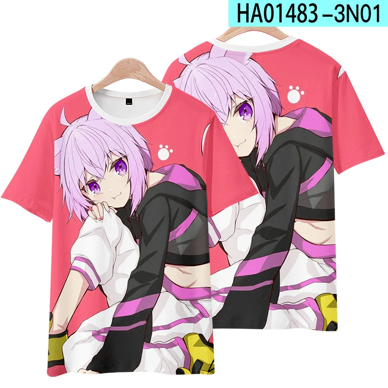 Hololive VTuber Usada Pekora Nekomata Okayu T-shirt 3D Print Men Women Short sleeve Anime Tee Top Casual Harajuku O-Neck T shirt