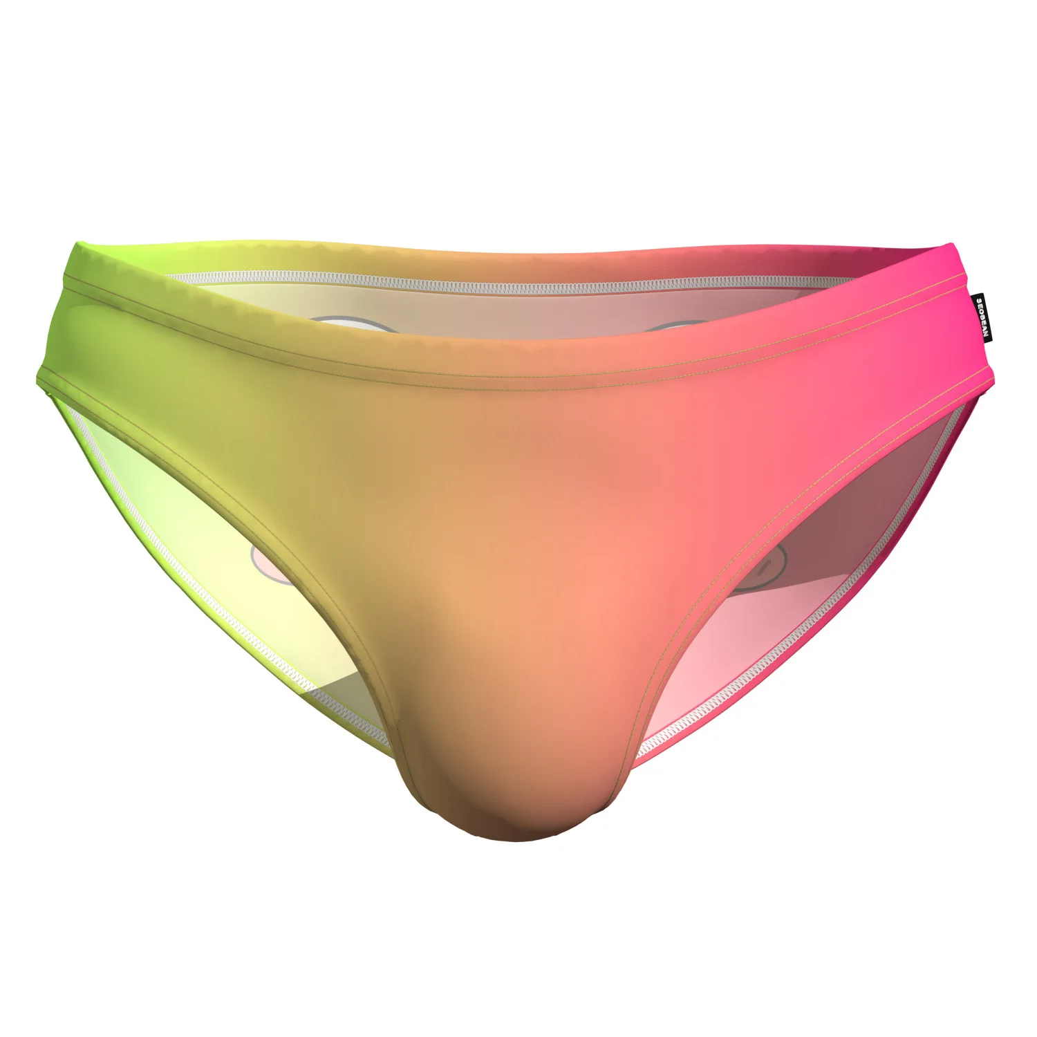 SEOBEAN Men's Low Waist Briefs Breathable Gradual Cartoon Print Underwear Sexy Triangle Pants for Men view 4