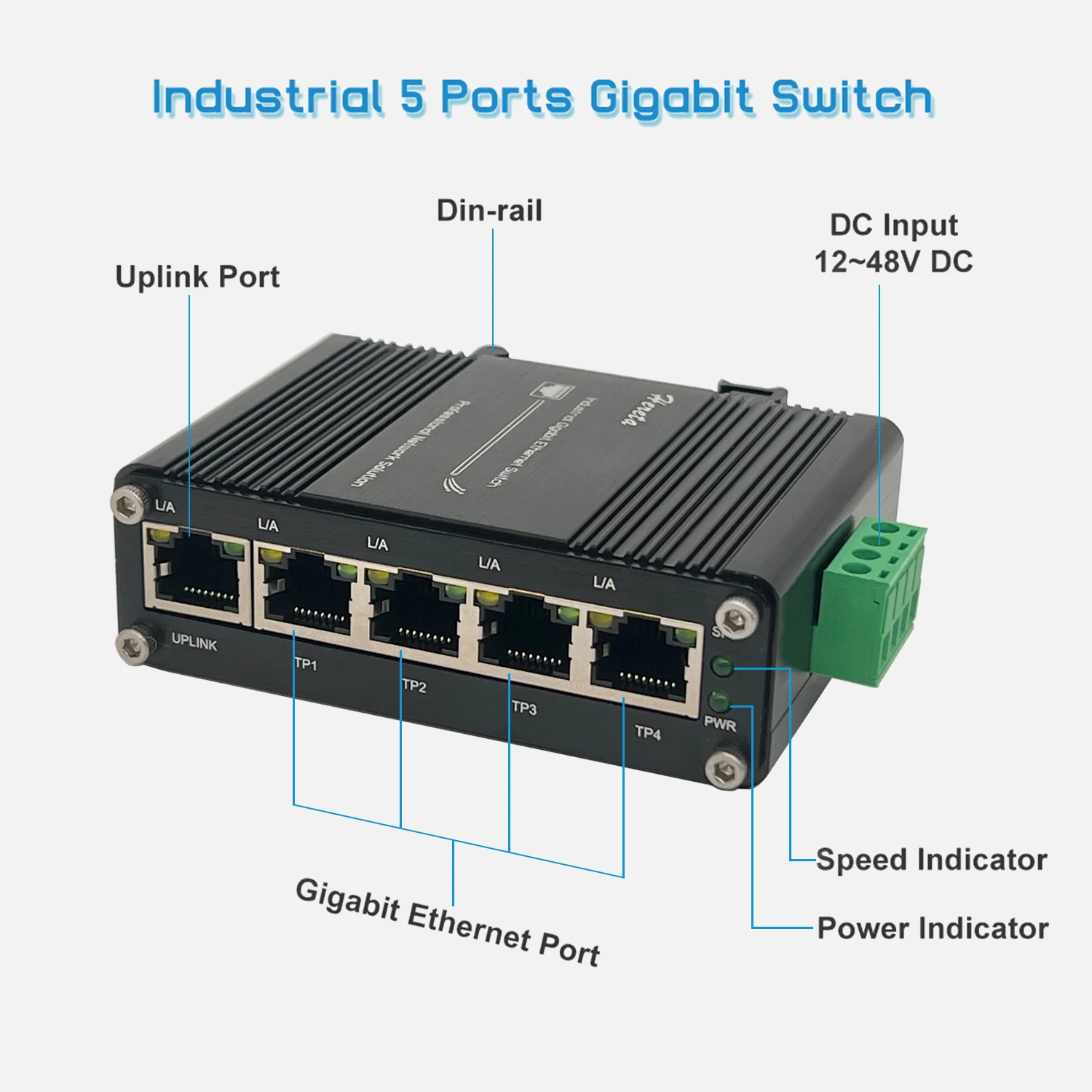 Imagem -03 - Mini Switch Gigabit Industrial de Portas Ethernet Não Gerenciado Rápido 10 100 1000mbps Rj45 Hub Injetor de Internet Interruptor de Rede