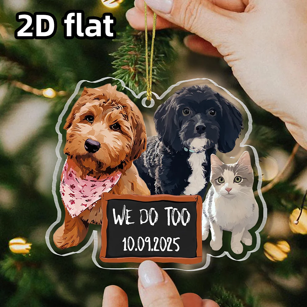 شخصية الحيوانات الأليفة صورة كعكة توبر 1 قطعة ، حفل زفاف لصالح ، هدية مالك الكلب ، زخرفة تذكار عيد الميلاد