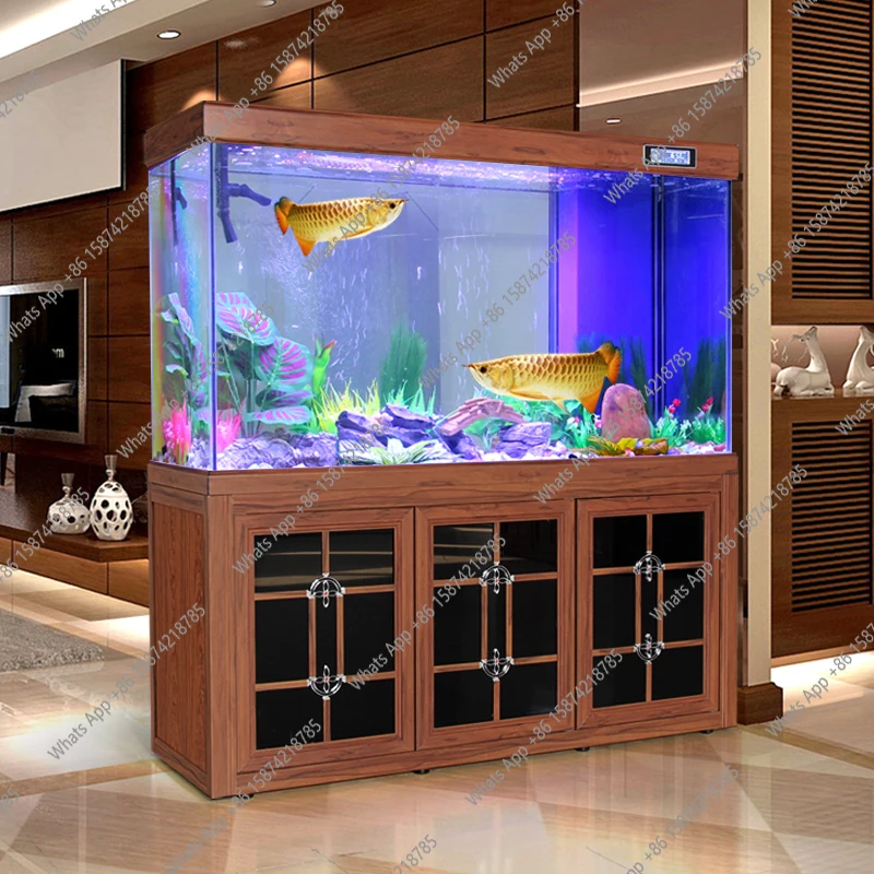

Fish tank living room new super white Arowana tank aquarium household large glass bottom filter Chinese style
