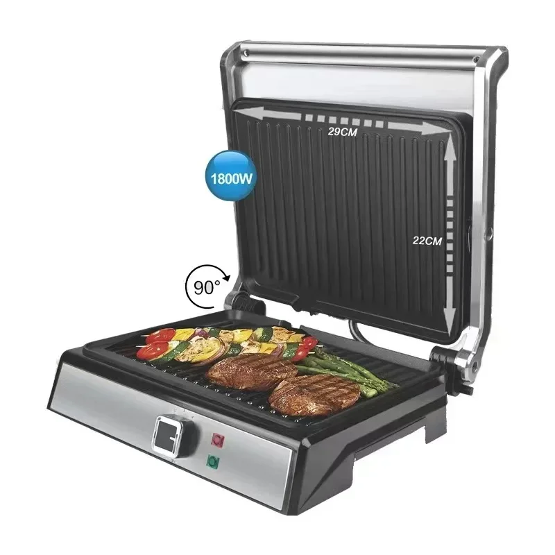 Profissional Frigideira Elétrica, Sanduíche, Panini, Máquina De Café Da Manhã, Churrasco Carne Salsicha Máquina, Grill Forno