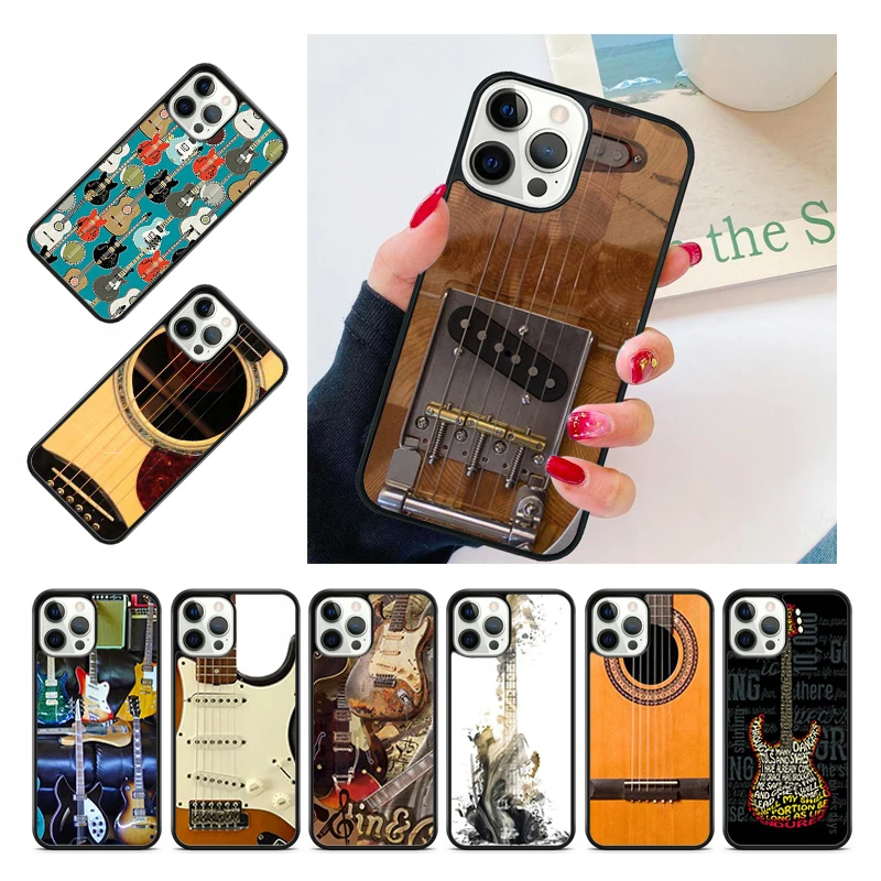 Guitar Electric Acoustic Instrumen Phone Case Cover For iPhone 15 16 14 13 12 Pro Max mini 11 Pro Max XS XR Plus