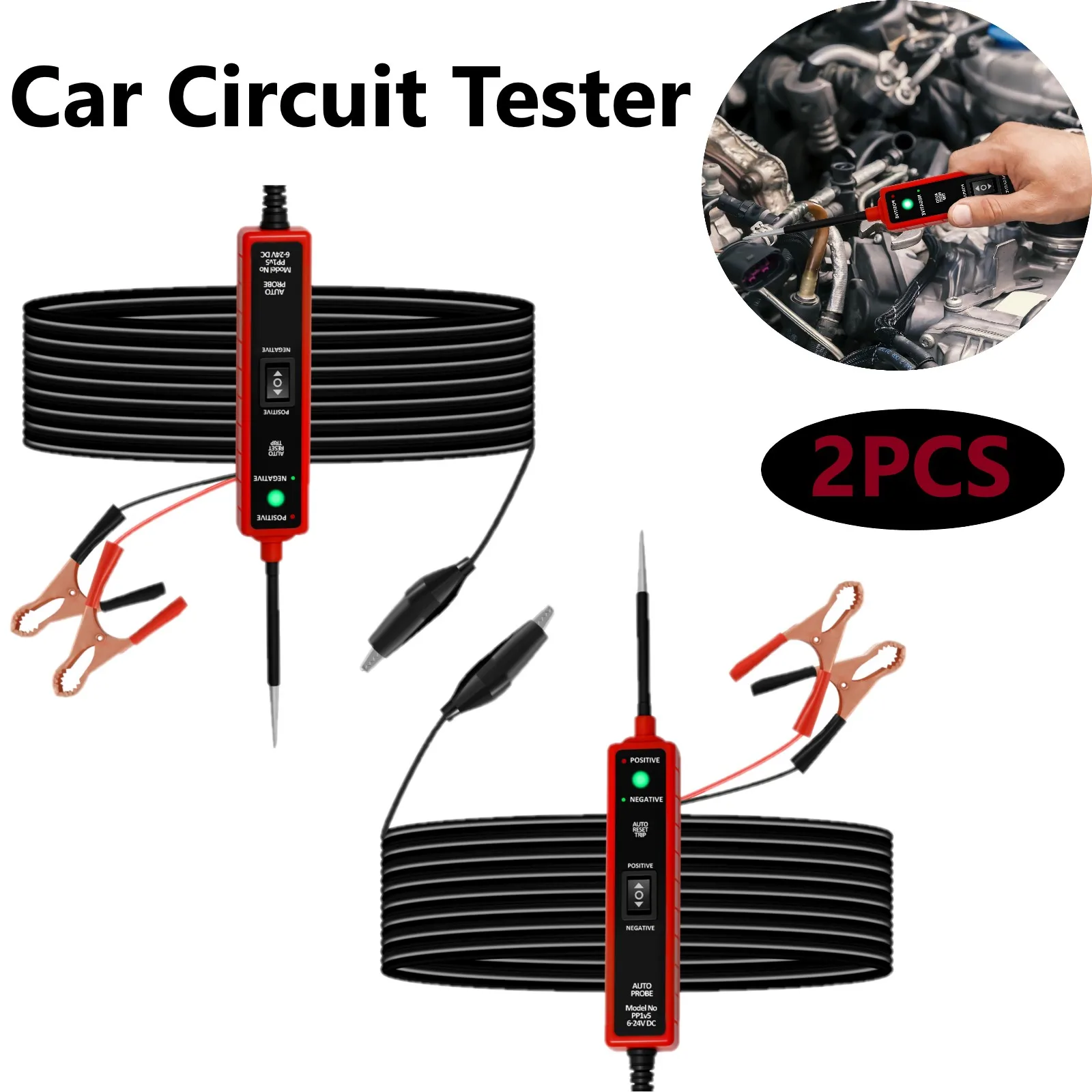 

Car Circuit Tester Automotive Short/Open Finder Electrical System Diagnosis Tool Voltage Power Probe Kit for Continuity Polarity