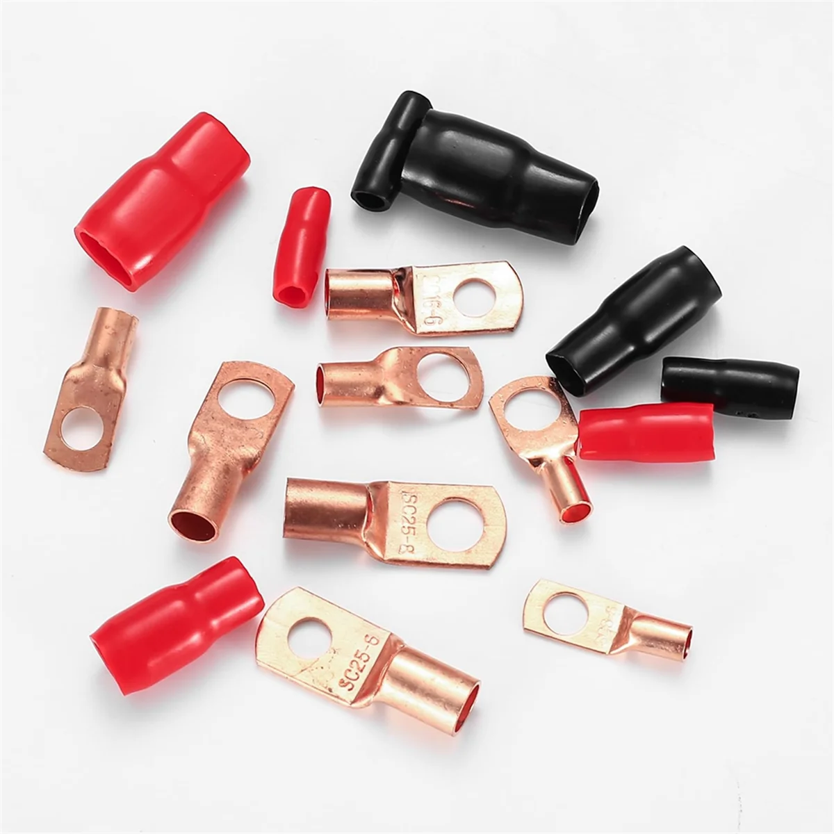 

A71P Tube Cable Lug Set, 120 Pieces Pipe Cable Lugs Set, Bolt Hole Tinned Copper Terminals, Crimp Connector, Cable Lug Set