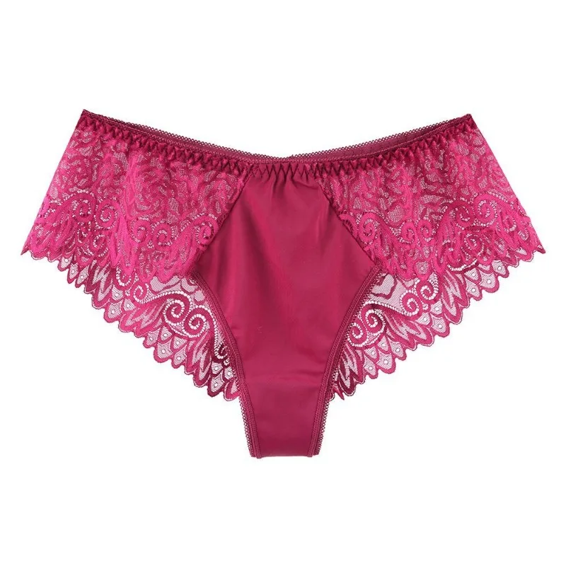 

Sexy Lace Wrap Hip Underwear Women's Super Lightweight Mesh Hollow-out Breathable Ice Silk Briefs Hip Lift High Waist Underwear