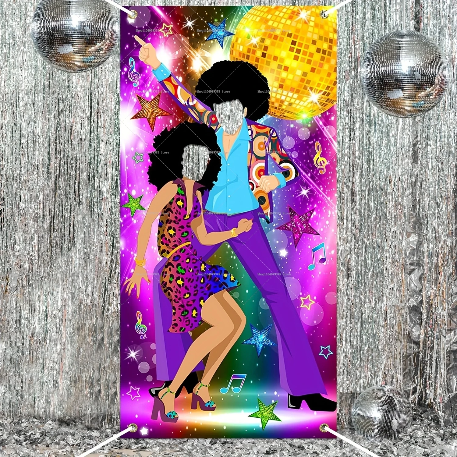 Music Festival Party Photo Frame 90s Photo Background Props Children Birthday Party Decoration Banner 70s Disco Party Background