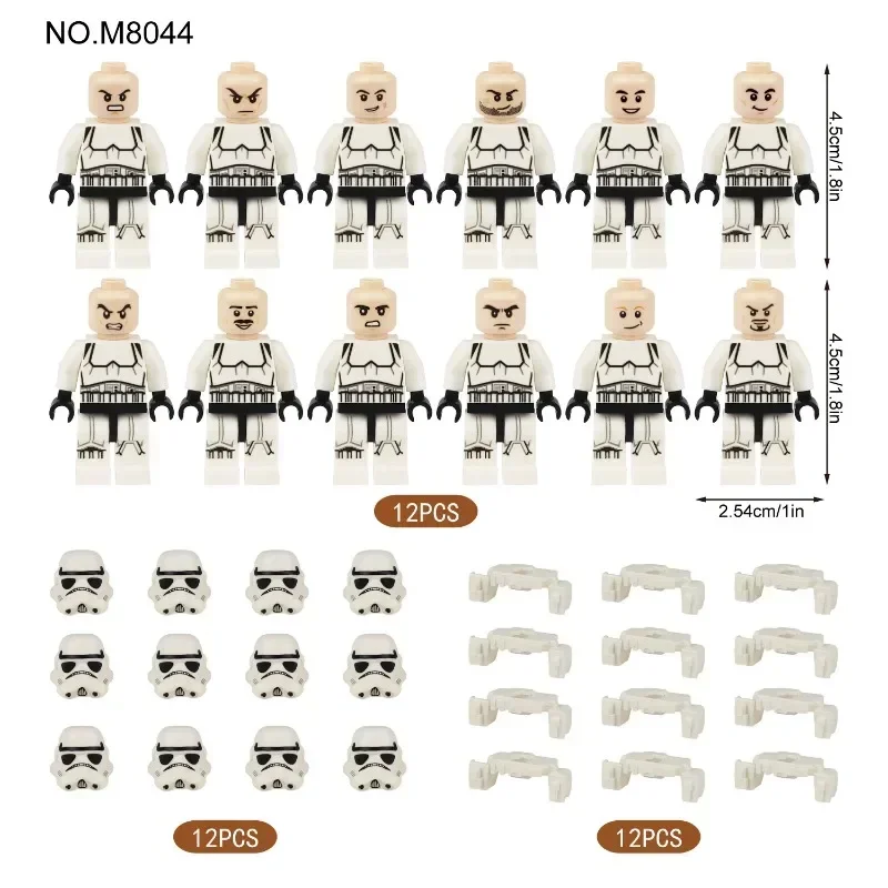 12 قطعة مجموعة حرب النجوم العاصفة جندي نموذج موضة الكرتون أنيمي نموذج ألعاب الحركة الصغيرة أرقام نماذج الأطفال عيد ميلاد لعبة الهدايا