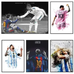 Football Star Messi Poster Wall Art Decoration Painting Without Frame Room Home Decor Soccer Club Fans Collection Gifts