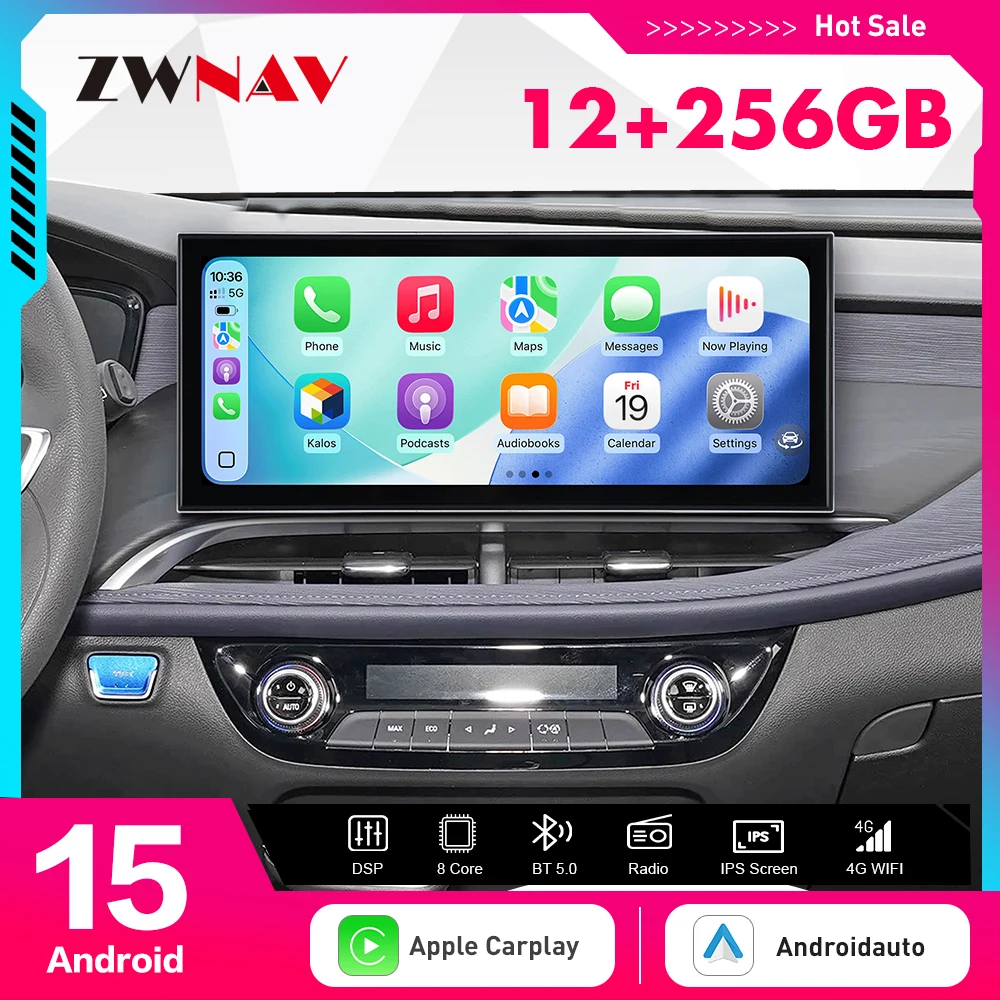 15.8 inch Android 15 Carplay Car Radio Touch Screen For Buick Velite 6 2019-2022 GPS Navigation Multimedia Player Heat Unit Auto