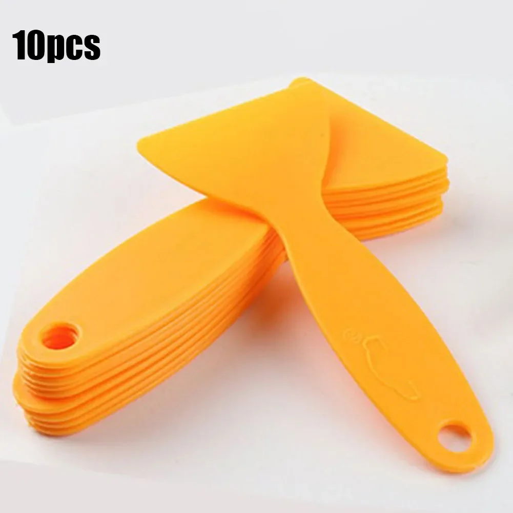 10Pcs Car Film Tools Yellow Scraper Glass Window Cell-Phone Film Plastic Small Scraper Lamp Film Triangle-Scraper Accessories