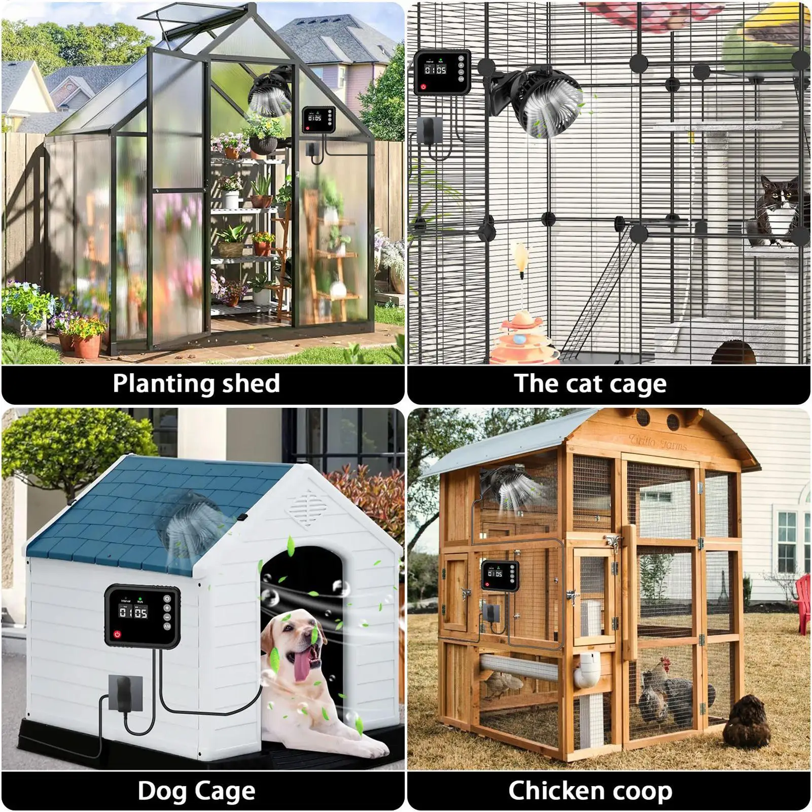 

Plant Fan Exhaust Fan With 360 Rotation Poultry Ventilation Device For Bathroom Kitchen Garage Greenhouse Dorm Shed Patio