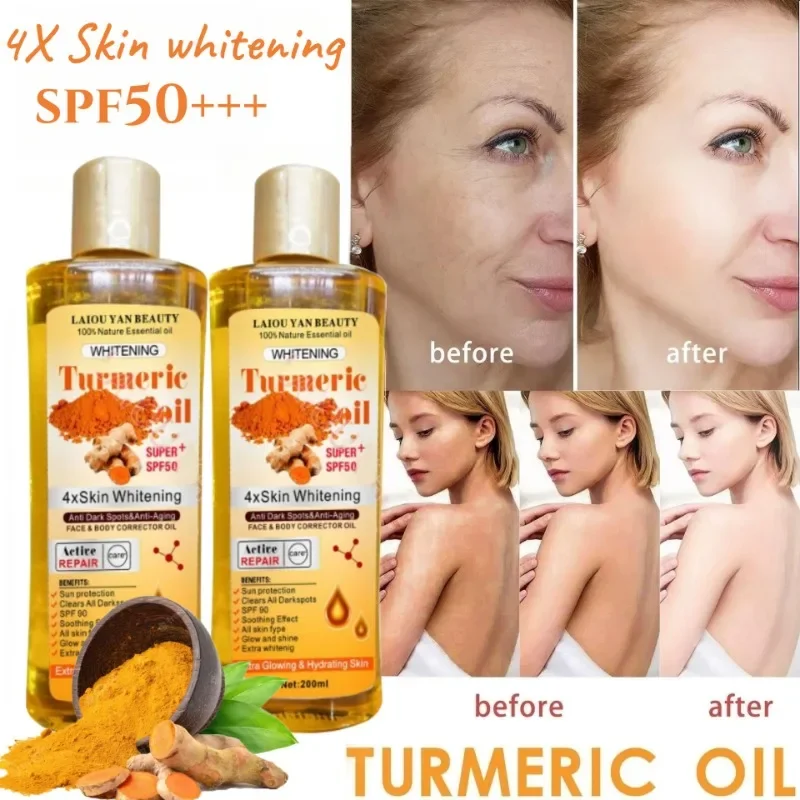 

Moroccan Turmeric Essence Oil Facial Body Skin Care Massage Oil Removes Dark Spots Whitening Sunscreen Anti-dryness Rough