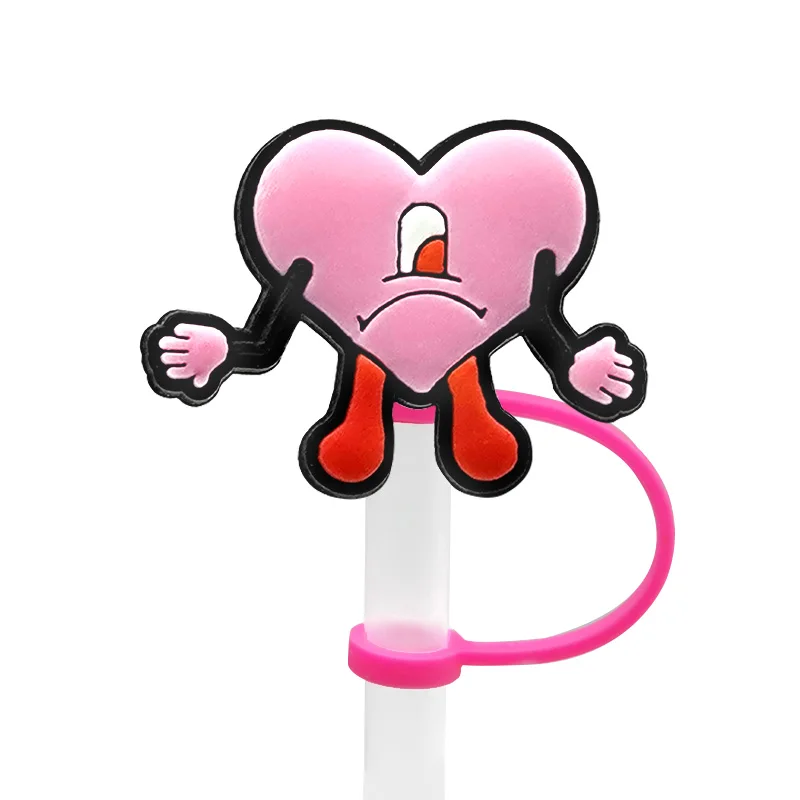 1/30 قطعة غطاء القش الأرنب السيئ ، 8 مللي متر القش توبر لطيف الاطفال اكسسوارات ل كوب الديكور ، الغبار سيليكون غطاء من القش #5