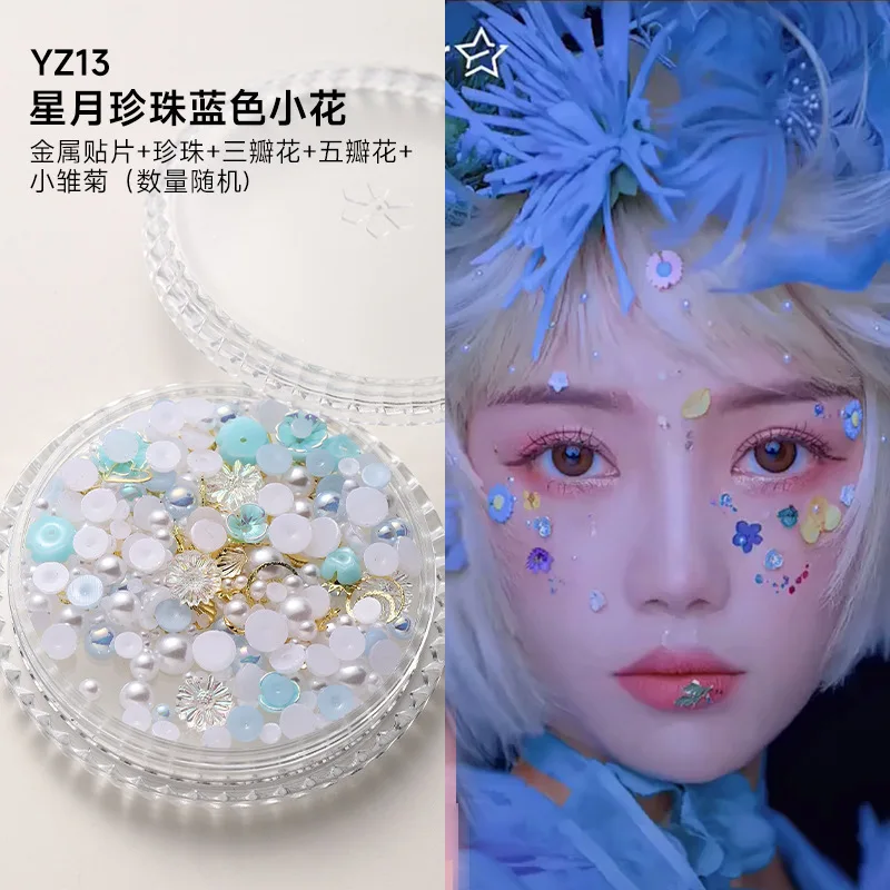 1 boîte yeux visage maquillage Patch papillon diamant décoration du visage perle adhésif strass paillettes paillettes bricolage Nail Art décor