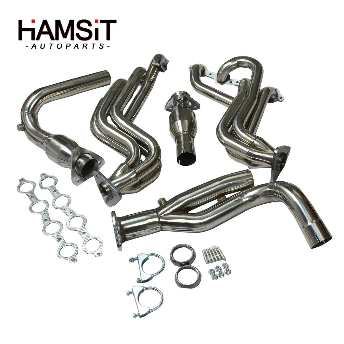 Hamsit Exhaust Manifold Header Y-Pipe Exhaust Racing Pipe For  99-05 Chevy Silverado 1500 GMC Sierra Stainless Steel