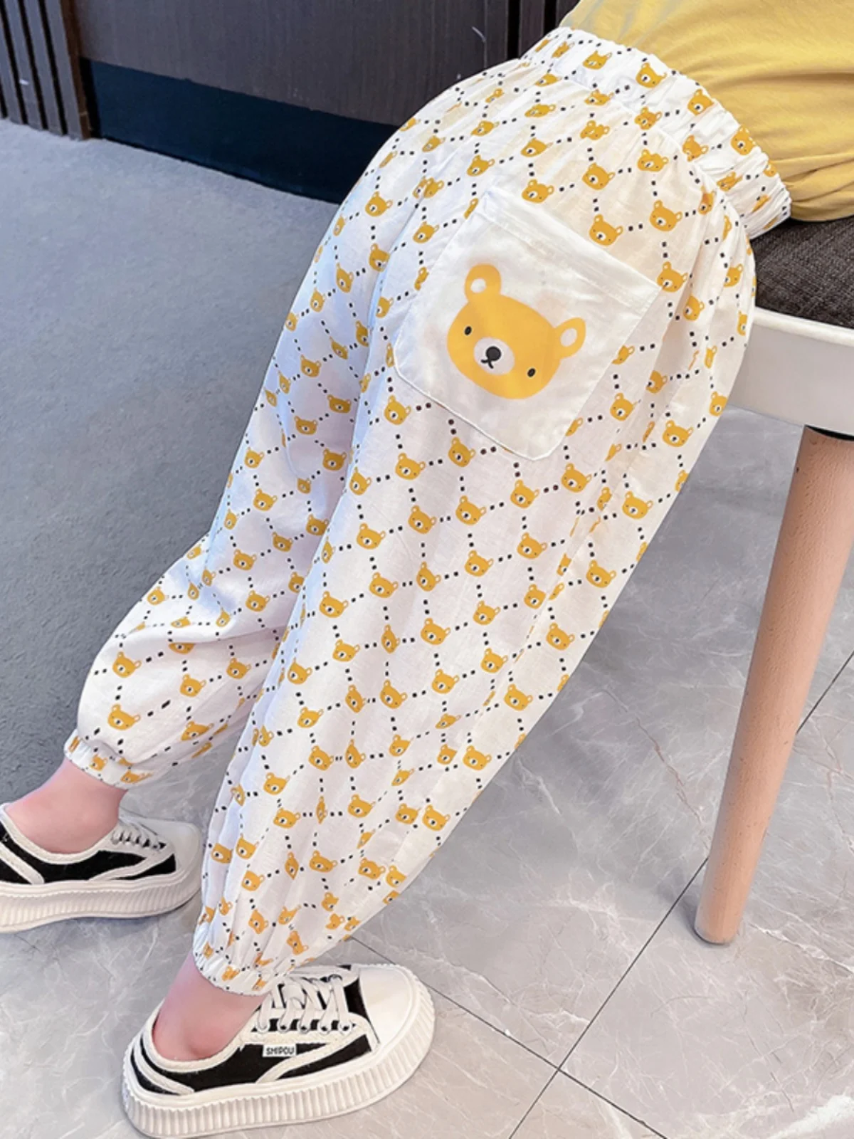 

Girls Mosquito-Resistant Pants Lightweight Spor Casual Long-Length Cotton Trousers for Summer Child Protection Clothing